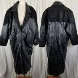 Vintage Fritz Wright Embossed Leather Maxi Duster Trench Coat Peacoat Womens 2X