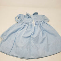 Vintage Ruffles Lace Twirl Baby Doll Dress Girls 3-6 Months Blue White Dressy