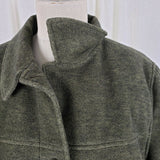 LL Bean Wool Full Button Up Shirt Jacket Lightweight Baird Barn Coat Womens L