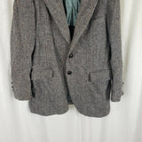 Vintage HARRIS Tweed Blazer Wool Sport Coat Jacket Mens 40 42 USA Mid Century