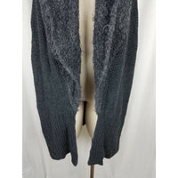 Banana Republic Boucle Long Open Front Merino Wool Cardigan Sweater Charcoal XL