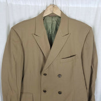 Vintage Louis Boston Double Breasted Wool Jacket Blazer SportCoat Mens 44 Tan