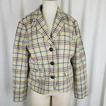 LL Bean Wool Herringbone Tweed Plaid Riding Country Jacket Blazer Womens 12P