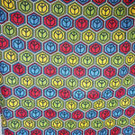 Richloom Peace Signs Hexagons 4 yds Screenprint Design Cotton Fabric 2010 Bold