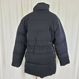 Anne Klein Black Goose Down Quilted Puffer Jacket Parka Womens M Microfiber