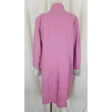 Terry Lewis Classic Luxuries Pink Wool Gray Faux Fur Trim Coat Peacoat Womens M