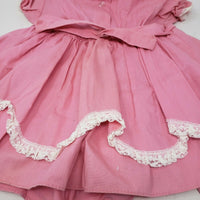 Vintage Ruffles Lace Circle Skirt Twirl Baby Doll Dress Girls 6-12 Months Pink