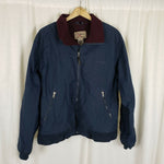 LL Bean Fleece Lined Warm Up Nylon Jacket Windbreaker Mens L Full Zip Contrast