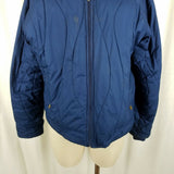 Nike Quilted Insulated Lightweight Windbreaker Jacket Parka Womens L Navy Blue