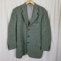 Cheo NYC Herringbone Tweed Wool Woven Sport Coat Jacket Mens 42 44 3 Button