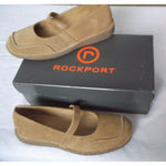 Rockports Seaview Cashew Putty Mastic Suede Mary Janes Gum Shoes Womens 6 NOS