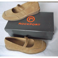 Rockports Seaview Cashew Putty Mastic Suede Mary Janes Gum Shoes Womens 6 NOS