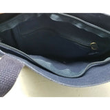 My Maine Bag Canvas Denim Blue Jean Tote Purse Shoulder Bag Brown Leather Trim