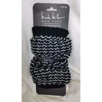 Nicole Miller Sweater Knit LegWarmers Boots One Size OS Black White Striped NWT
