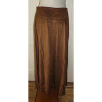 Chestudio Vegan Faux Leather Microsuede Long Maxi Peasant Boho Skirt Womens 10