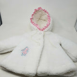 Disney Winnie Pooh Hooded Berber Sherpa Fleece Jacket Girls 2T Deep Pile Popcorn