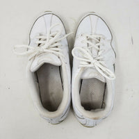 Nike Dance Athletic Shoes White Leather Sneakers Womens 8 2009 366191-103 Silver