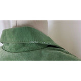 JM Collection Green LEATHER Suede Full Button Up SHIRT JACKET Womens M Celery