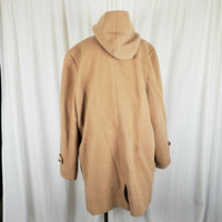 LL Bean Toggle Closure Hooded Ribbed Wool Duffel Winter Peacoat Coat Womens XL