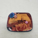 Kathleen Keith Vintage 90s Handcrafted Designer Artist Pin Brooch 3D Roses Ship