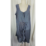 Taillissime Midi Patchwork Polka Dots Ruffled Chambray Dress Womens 22W Blue