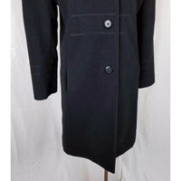 Vintage JG Hook Winter Wool Cashmere Exposed Stitching Coat Womens 12 Black 90s