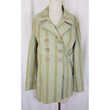 Tyler Boe Double Breasted Pinstripe Military Peacoat Jacket Blazer Coat Womens 8
