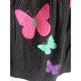 Bonnie Jean Polka Dot Corduroy Butterfly Applique Embellished Midi Dress Girls 4