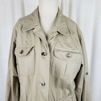 Travelsmith Khaki Cargo Jacket Canvas Safari Field Womens L Conversion Anorak