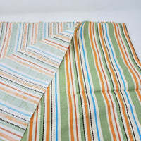 Screenprinted Striped Cotton Fabric Vintage 1+ yards Pinstripes Stripes