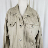 Travelsmith Khaki Cargo Jacket Canvas Safari Field Womens L Conversion Anorak