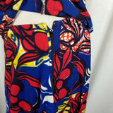 Vintage Handmade Floral Hippie Boho Twirl Skirt Top Set Womens L Hawaiian 70s