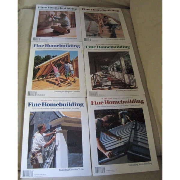 Fine Homebuilding Back Issues Magazines Lot of 6 Entire Year 2000 DIY Remodeling