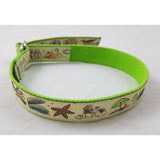 The Belted Cow D-Ring Ribbon Web Belt Green Beach Scene Kids Youth Boys Girls