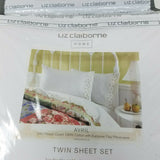 Vintage Liz Claiborne Home Avril Twin Sheet Set 100% Cotton 240 Thread Count