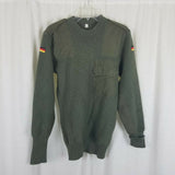 Vintage Liss Germany Military Knit Uniform Sweater Mens 48 Army Green Patches
