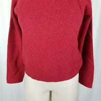 LL Bean Merino Wool Angora Turtleneck Sweater Womens XS Mottled Red Lightweight