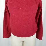 LL Bean Merino Wool Angora Turtleneck Sweater Womens XS Mottled Red Lightweight