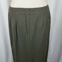 Talbots Stretch 100% Wool Faux Wrap Front Slit Maxi Skirt Vintage Womens 12 USA