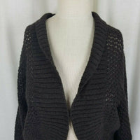 Ann Taylor Loft Shrug Mohair Batwing Sweater Knit Shawl Collar Womens S Brown