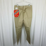 Vintage Dickies Shape Set Stain Release Twill Work Pants Mens 38x29 Tan NOS USA