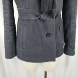 Gap Funnel Neck Belted Tie Double Breasted Twill Short Trench Coat Womens S 2009