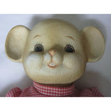 Price Products Porcelain Stuffed Plush Mouse Animal Doll Gingham Dress Taiwan