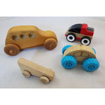 Ikea The Toy Makers Bangor ME Lot of 4 Wood Cars Wooden Toys Colorful Handmade