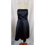 White House Black Market Strapless Satin Cocktail Dress Little Black Womens 12