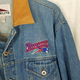 New England Patriots NFL Blue Jean Denim Trucker Jacket Mens XL Leather Proelite
