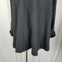 Jofeld De Ball Velvet Trim Short Aline Skater Swing Peacoat Jacket Womens L Gray