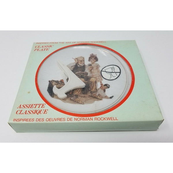 Vintage 1985 Museum Collections Norman Rockwell The Cobbler Decorative Plate Box