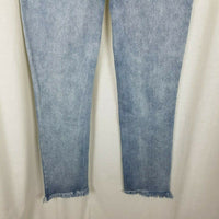 Dance & Marvel Distressed Fringe Raw Edge Blue Jeans Womens L Denim Destroyed