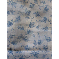 Vintage 70s Cotton Country Blue Plaid Flowers Quilting Fabric Material Crafts